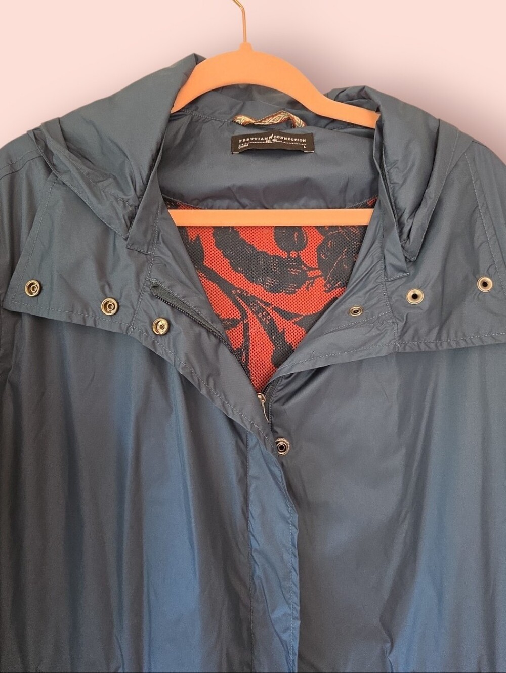 Peruvian Connection Hood River Anorak Jacket Blue Women's L - Picture 2 of 8
